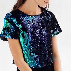 Urban Outfitters Sequin Crop Top